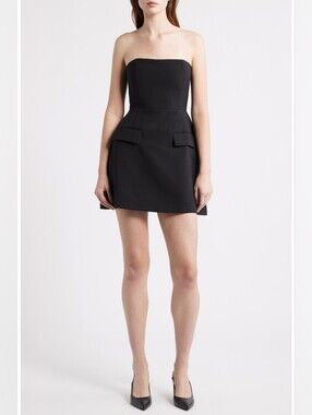Odd Muse The Ultimate Muse Strapless Minidress with Pockets, Size Large, Black